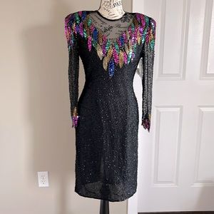 NWT Vintage Scala Sequined Cocktail Dress